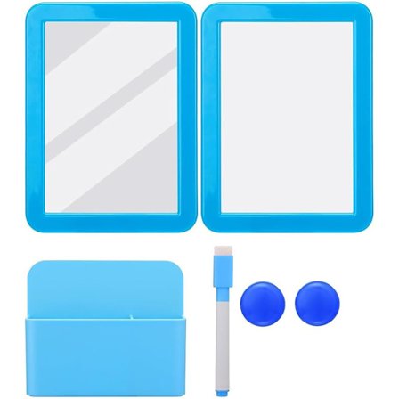 Magnetisk tavlesett - Whiteboard med markørholder, skaptilbehør og skolemateriell, inkluderer tavletusjer og viskelær