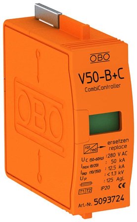 Obo Bettermann 5093724 Utbytespatron med termisk & dynamisk skiljeanordning, Anslutningsdon & kablar