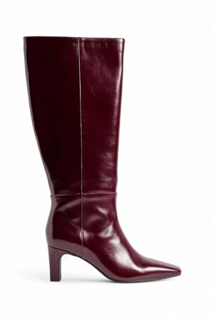 Premium Selection Bottes hauteur genou en cuir à bout carré - Chaussures en cuir - Burgundy - EU 39