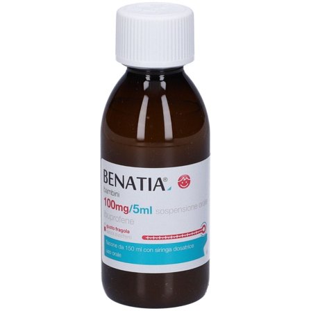 Benatia Bambini 100 mg/5 ml Sciroppo Fragola Senza Zucchero 150