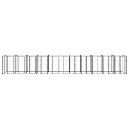 Vidaxl Hundgård För Utomhusbruk Stål 26,62 M² Svart