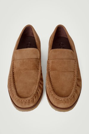 COS Herren Gathered Suede Loafers - Beige