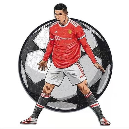 Træpuslespil Messi for børn Cristiano Ronaldo A4