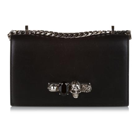Alexander McQueen Pre-owned Pre-owned Skull Padlock Leather Crossbody Tas , Zwart , Dames , Maat: ONE Size Vintage Tassen