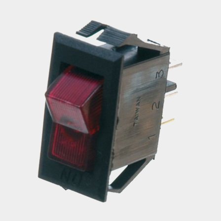 Rocker switch, with illumination, black
