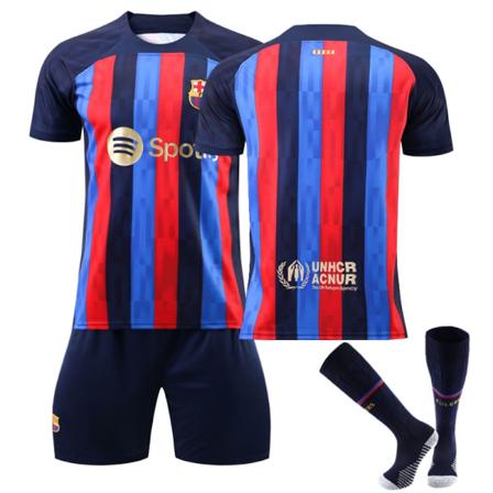 FC Barcelona Home Kit 2022/2023 Soccer Jersey 3-osaiset sarjat lapsille aikuisille zV- Perfet 20(110-120CM)
