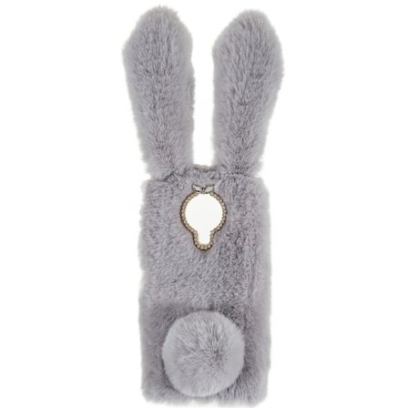 Fluffy Rabbit Nokia G20 / Nokia G10 skal - Silver/Grå