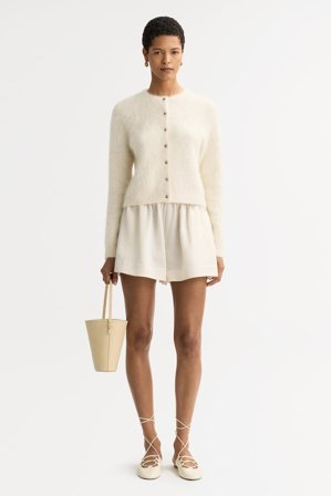 Soft Goat - Alpaca cardigan - L - Feather White