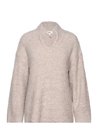 Objfrill L/S Long Knit Pullover 128 Pullover Beige Object*Betinget Tilbud