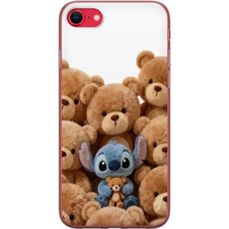 Kompatibel Mobilcover til Apple Apple iPhone SE (2020) Sød og sikker illustration med Stitch omgivet af bamser, der skaber en varm og legende følels