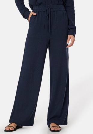 SELECTED Sflviva-Gulia HW Linen Pant Dark Sapphire Klær