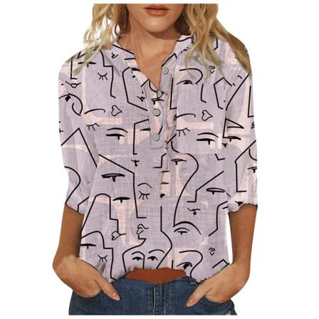 Damblus Loose-fit Pullover Shirt Office Lady Summer Top