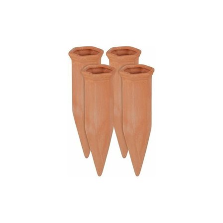 Lerspetsar, set med 4 bevattningstillbehör, flaskor 17 x 5,5 x 5 cm, terrakotta, terrakotta