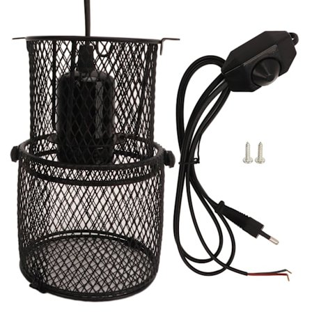 Reptil Varmelampe Beskyttelse Uttrekkbart Mesh Deksel Varmebeskytter med E27 Keramisk Holder EU Plugg 220240V