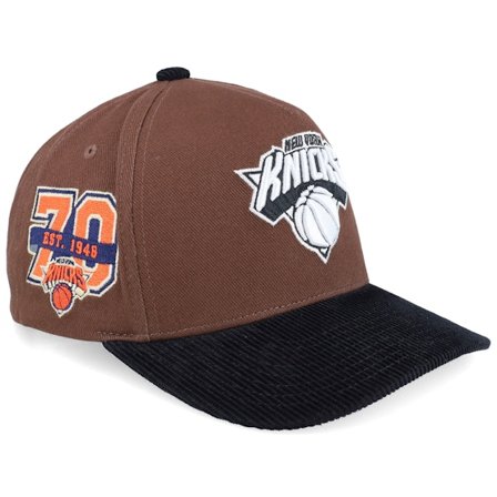 Mitchell & Ness - New York Knicks Brown Black Pink Brown A-frame Adjustable Adjustable Brown Cap - NBA @ Hatstore
