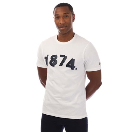 Lyle & Scott Herr 1874 Grafisk T-shirt S Vit