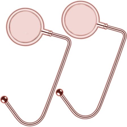 Väskkrok Bord Väska Krok Hållare Väska Hängare Metallkrok för Bord Skrivbord (2-pack Roséguld Krok)