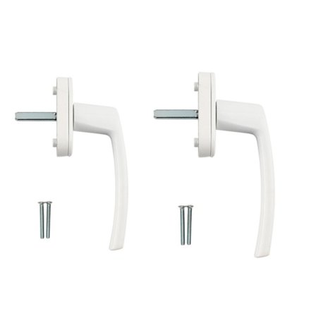 Par hvide vinduesgreb