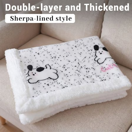 Dobbeltsidet fortykket vintervarm katteseng og -måtte med plys-tæppe - tosidet kæledyrs seng til sofa, seng