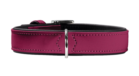 Hunter - Hundehalsbånd Softie Kunstskinn Bringebær/Svart S 45cm - Hund - Halsbånd - ZOO.no