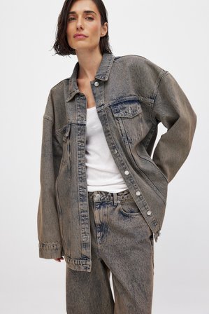 NA-KD Veste oversize en denim - - Beige - EU 36