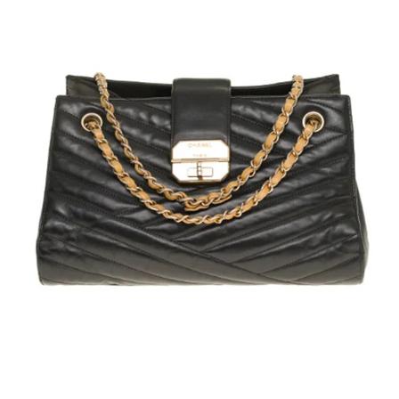 Chanel Vintage, Pre-owned Leather chanel-bags Zwart, Dames, Maat:ONE Size,leer