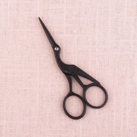 Mauds Storkesaks broderisaks matt-sort 11.5cm