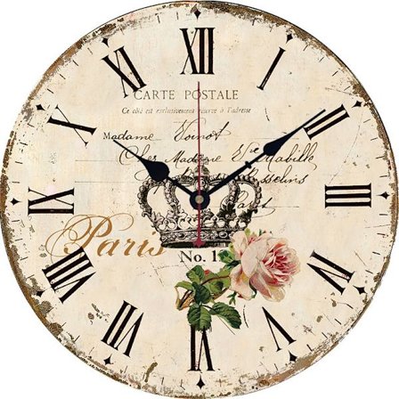 Vintage blommig väggklocka 34cm