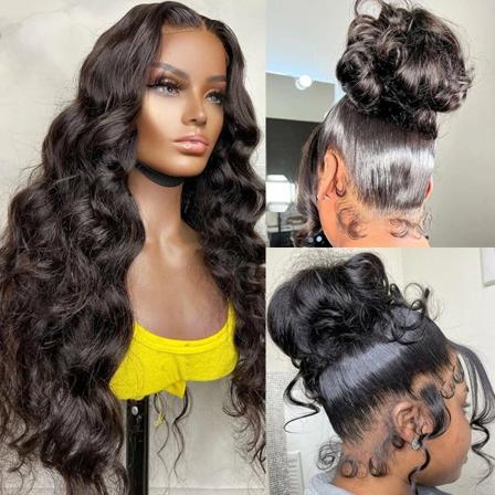 Body Wave människohår peruker 360 spets frontal peruk Brazilian Water Wave 13x4 Transparent spets front människohår peruker för svarta kvinnor 