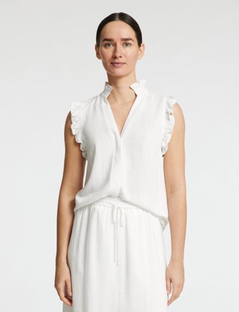 Selected Slfviva Sl Sun Ruffle Top Noos - White - 34