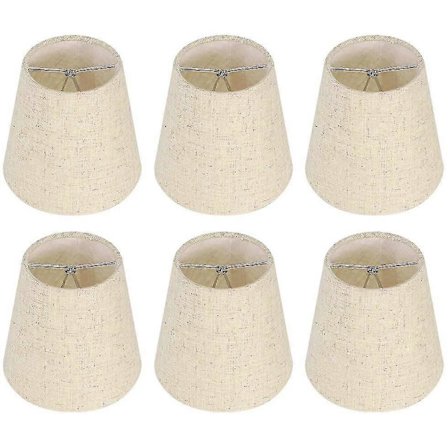 6 stk. Lampeklokker Vegglampe Lysekrone Klips På Lampeklokke E14 Skrue Lin Liten Lampeklokke For Bordlamper (FMY)