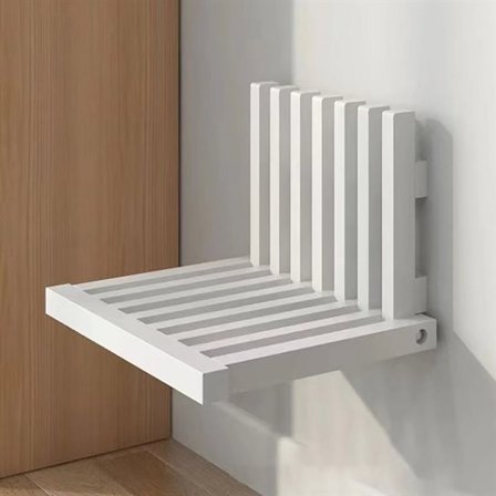 Veggmontert klappstol i tre - Hvit