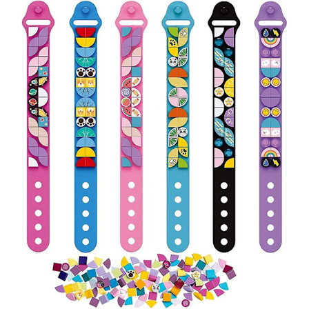 Armband 6 st, Byggklossar Prickar Armband för Barn, DIY Kreativt Armbandstillverkningskit för Barn, Vänskapsarmband, Prickar Byggleksaker Kit