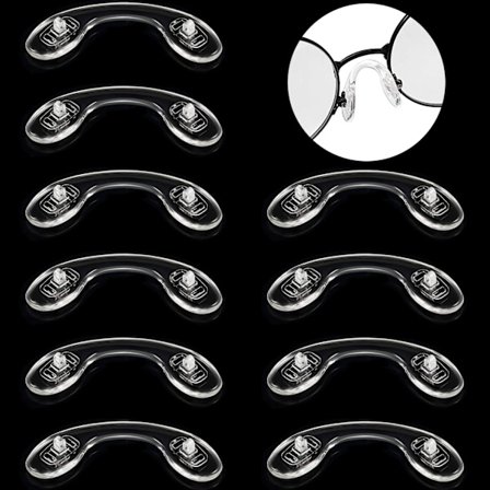 10 Par Myke Silikon Neseputer U-Formet Nesebro Puter Skru-På Brilleglass Neseputer Anti-Skli Nesebro Brilleglass Nesevern (1.57 Tommer)