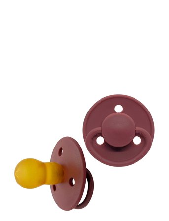 Mininor Round Pacifier Latex - Burgundy - 6 M