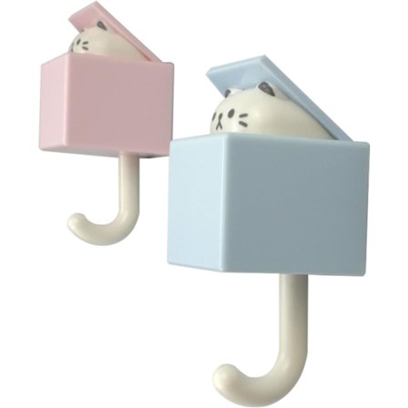 2 stk. kreative sammenføjede frakkekroge søde kattenøglekrog sødt bånd