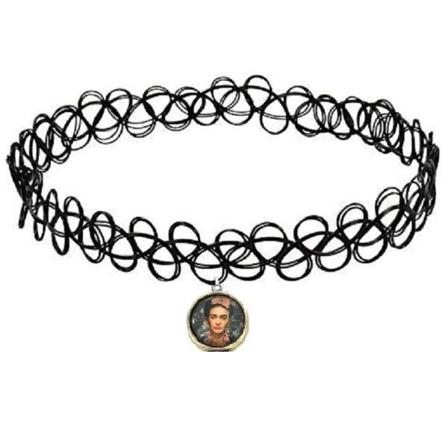 Choker Frida Kahlo Tattoo Halsband Feminist Symbol Statement Black