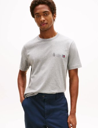Tommy Hilfiger Small Crest Outline Tee - Grey - S