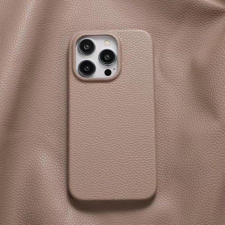 Etui for iPhone16pro lychee mønster kamel lær mønster enkel solid hardt fallsikkert