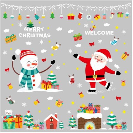 DIY Hyvää Joulua Seinätarrat Lasinen Ikkuna Festivaali Joulupukki Seinätarrat Uusi Vuosi Joulukoristeet Koti Dekor Uusi