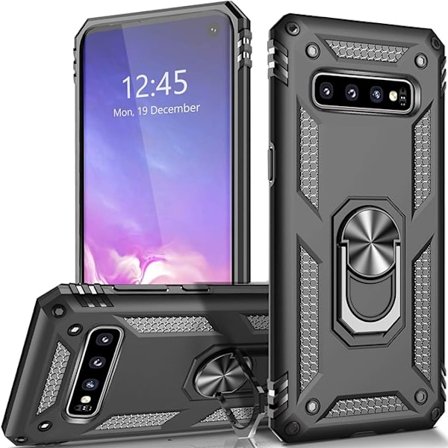 Samsung Galaxy S10 plus mobiltelefon etui, militær kvalitet stødsikkert cover pass, 15 fod drop test beskyttende cover, med magnetisk støtte og vehic