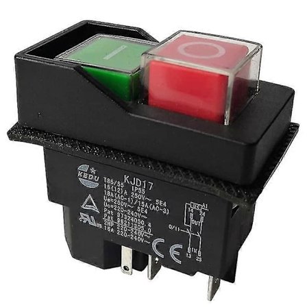 KJD17 220V 5-benet terminal solenoidkontakt trykknapkontakt kompatibel med haveredskaber [DB]