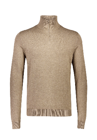 Lindbergh Ecovero half zip L/S knit Överdelar Herr Beige L