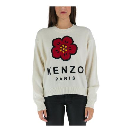 Kenzo - Stickade Tröjor & Koftor - Grå - Dam - Storlek: S, Dam, Storlek: S