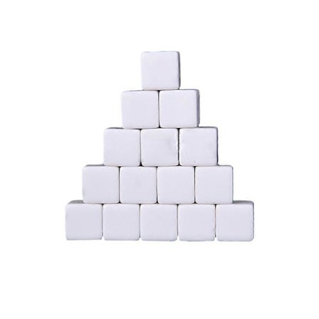 30 stk. 16 mm blanke terninger seks sider firkantede blokke sjove DIY terninger akrylterninger hvide