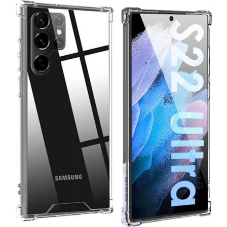 Samsung S22 Ultra Stötdämpande Silikon Skal Shockr Transparent