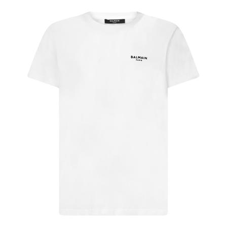 Balmain, Logo T-shirt Wit, Heren, Maat:M,Katoen