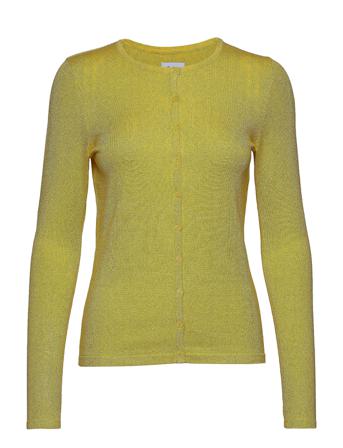 A8661, Milasz R-Neck Cardigan Strikket Trøje Cardigan Gul Saint Tropez