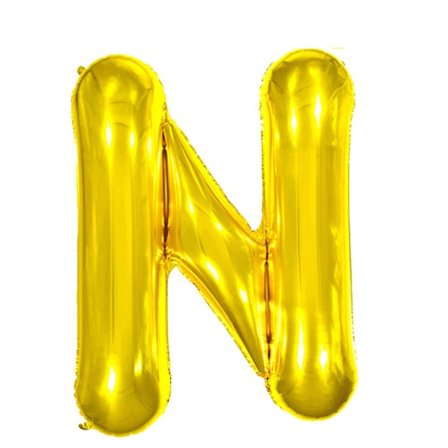Bokstavsballong N 40 cm Guld