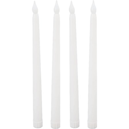 4 kpl 25 cm Liekittömät Kartiokynttilät Pitkät LED-kynttilät Paristokäyttöinen Lämmin Valo Jouluun Häihin Syntymäpäivään (Valkoinen)